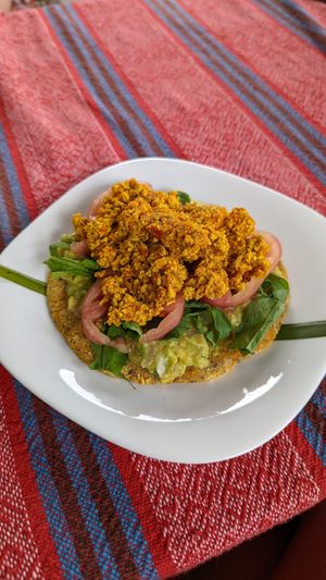 Super vegan arepa at Duni in Minca