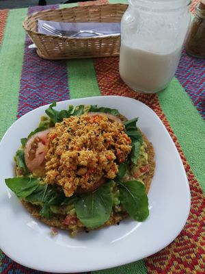 Arepa super vegano at Duni in Minca