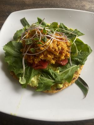 Scrambled tofu arepa 🫓   at Duni in Minca