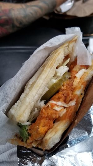 Hot chicken with tofu subbed in at Iron Paffles & Coffee in Charlottesville