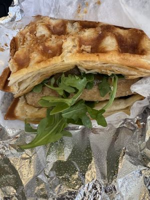 Build your own with fried tofu   at Iron Paffles & Coffee in Charlottesville