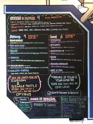 Menu at Iron Paffles & Coffee in Charlottesville
