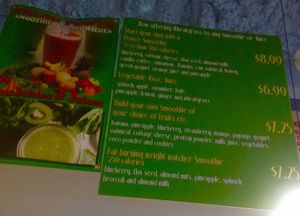 Smoothie menu  at Fresh Power Smoothies & Sandwiches in Punta Gorda