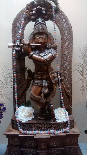 statue at Krishna Lunch in Barcelona