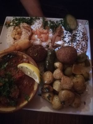 Veg platter at Tarboush in Watford