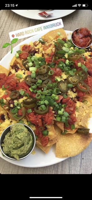 vegan loaded tortilla chips at Hard Rock Cafe in Innsbruck