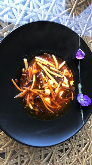 Hot and Sour tofu soup at Olinda Tea House in Olinda