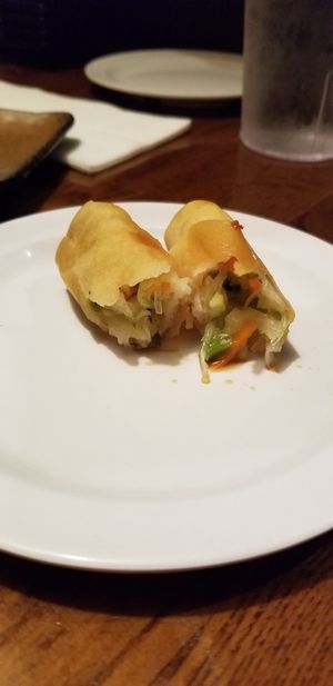 Egg roll loaded with veggies! at Huntington Ramen & Sushi in Fullerton