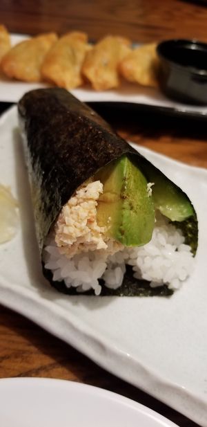 My favorite! Vegan Cali hand roll at Huntington Ramen & Sushi in Fullerton