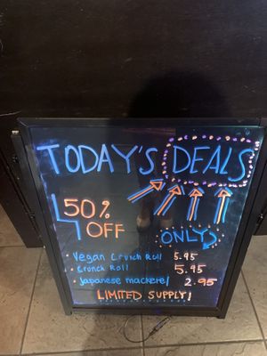 They always have offers. And vegan offers!  at Huntington Ramen & Sushi in Fullerton