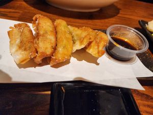 Vegan dumplings at Huntington Ramen & Sushi in Fullerton