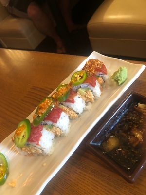 Spicy tune vegan roll Amazing  at Huntington Ramen & Sushi in Fullerton