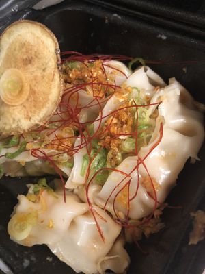 Vegan spicy gyoza  at Huntington Ramen & Sushi in Fullerton