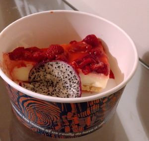 Raspberry Collins cheesecake (vegan) at Zizzi - Suffolk St in Dublin