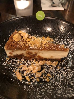 Vegan salted caramel cheesecake   at Zizzi - Suffolk St in Dublin