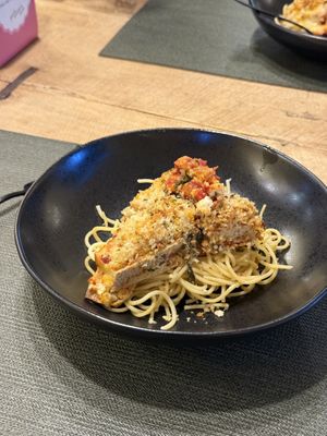 tofu parmigiana bake  at Chip and Kale in Pittsburgh