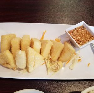 Fried Tofu with Sweet and Sour sauce at Teerak in Indiana