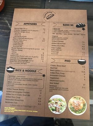 Menu at The Banh Mi Shop in White Plains