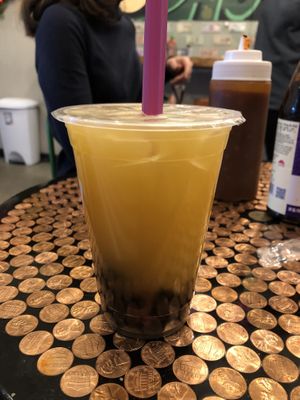 Mango bubble tea at The Banh Mi Shop in White Plains