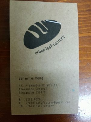 Name card at Urban Loaf Factory in Central Singapore