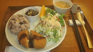 Set lunch croquette at SaiShokuKenBi in Tokyo