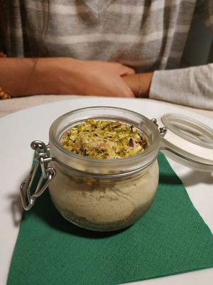 Cheesecake de pistacho at Pesto di Pistacchio in Trani