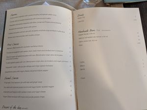 English menu at Pesto di Pistacchio in Trani