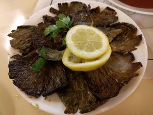 Grilled mushrooms at Self Naturista in Barcelona