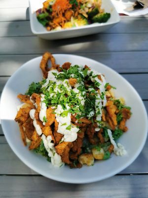 Calamari Caesar salad at MeeT in Yaletown in Vancouver