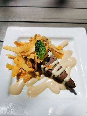 Chocolate coconut ganache tart at MeeT in Yaletown in Vancouver