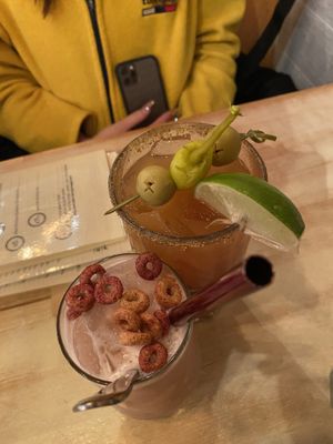 tequila caesar and breakfast of chompions  at MeeT in Yaletown in Vancouver
