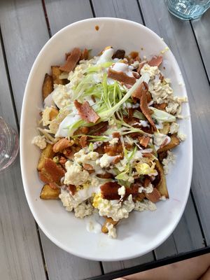 Breakfast Poutine, it’s real  at MeeT in Yaletown in Vancouver