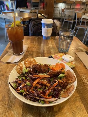 Shrimply amazing somen noodle salad & meet Caesar   at MeeT in Yaletown in Vancouver