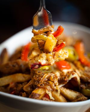 PHILLY CHEEZSTEAK POUTINE at MeeT in Yaletown in Vancouver