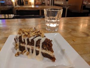 Scrumptious carrot cake at MeeT in Yaletown in Vancouver