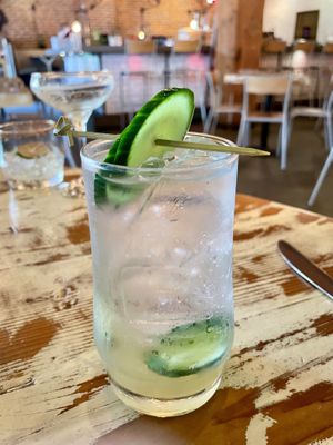 Cucumber Elderflower Spritz   at MeeT in Yaletown in Vancouver