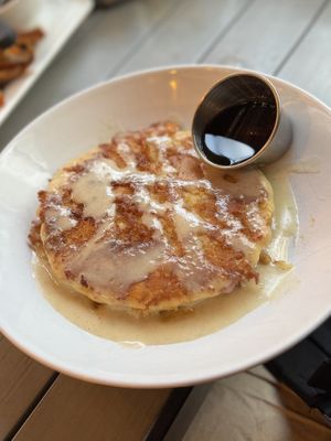 Cinnamon bun pancakes. So good I’m still thinking about them    at MeeT in Yaletown in Vancouver