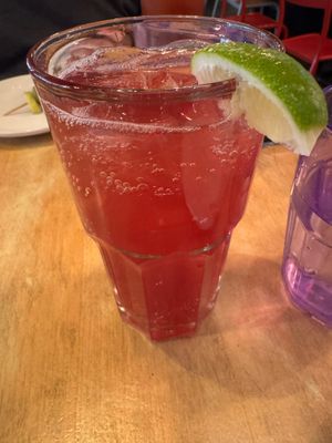 Hibiscus Limeade Soda at MeeT in Yaletown in Vancouver