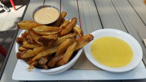 fries with queso sauce at MeeT in Yaletown in Vancouver