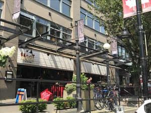 Front entrance at MeeT in Yaletown in Vancouver