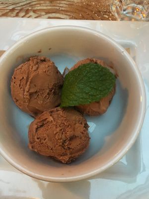 Chocolate hazelnut ice cream  at MeeT in Yaletown in Vancouver