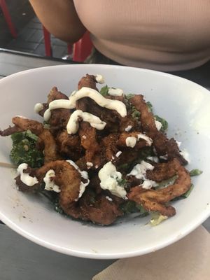 Calamari Caesar salad  at MeeT in Yaletown in Vancouver