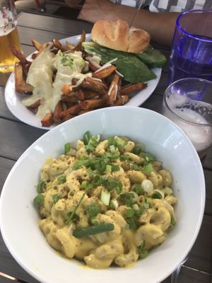 Poutine, burger and Mac and cheese at MeeT in Yaletown in Vancouver