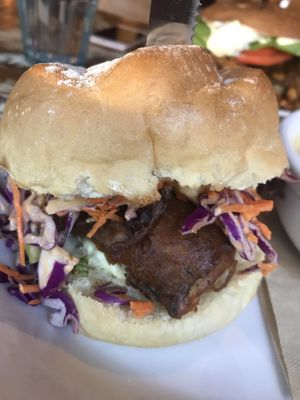 New “fish” burger at MeeT in Yaletown in Vancouver