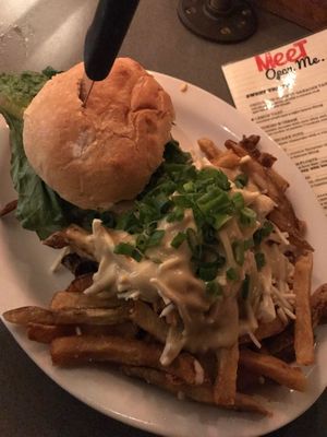 Poutine and burger at MeeT in Yaletown in Vancouver
