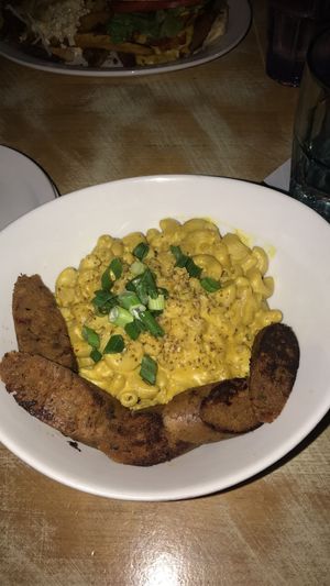 Mac n cheese with the extra sausage (do not recommend the sausage)  at MeeT in Yaletown in Vancouver