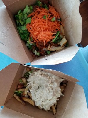 Teem poutine with The Lovely bow at MeeT in Yaletown in Vancouver