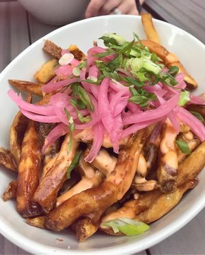 Satay fries  at MeeT in Yaletown in Vancouver