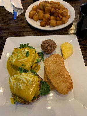 Tofu Benny, and a side order of homefries  at Hometown Sports Grill in Ottawa