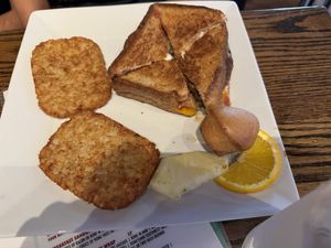 Vegan Grilled Cheese with Hash Browns   at Hometown Sports Grill in Ottawa